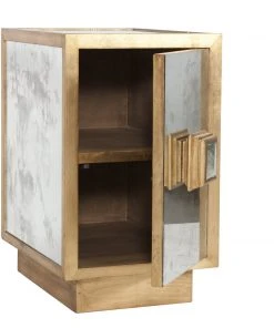 LIVING ROOM Worlds Away Ant Mir & Gold Lf One Dr Cabinet