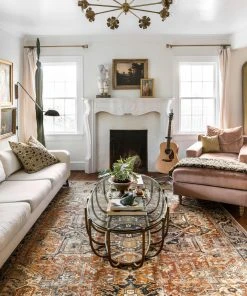 Loloi Sebastian Power Loomed Red / Navy Rug