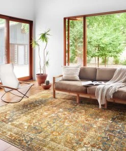 Loloi Sebastian Power Loomed Lagoon / Spice Rug RUGS