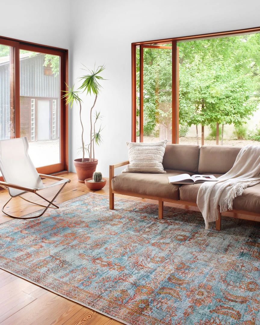 Loloi Sebastian Power Loomed Ocean / Spice Rug RUGS 4 Loloi Sebastian Power Loomed Ocean / Spice Rug RUGS