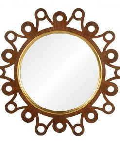Suzanne Kasler For Mirror Home Walnut & Distressed Gold Leaf Mirror