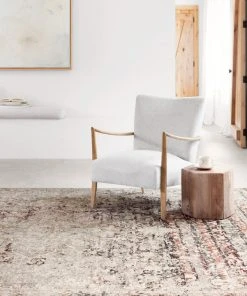 Loloi Theia Power Loomed Taupe / Brick Rug