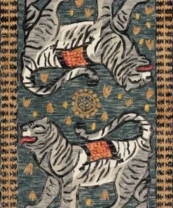 Justina Blakeney X Loloi Tigress Hooked Teal / Grey Rug