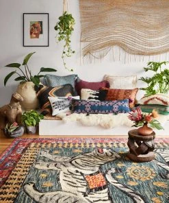 Justina Blakeney X Loloi Tigress Hooked Teal / Grey Rug