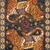 RUGS Justina Blakeney X Loloi Tigress Hooked Charcoal / Tangerine Rug