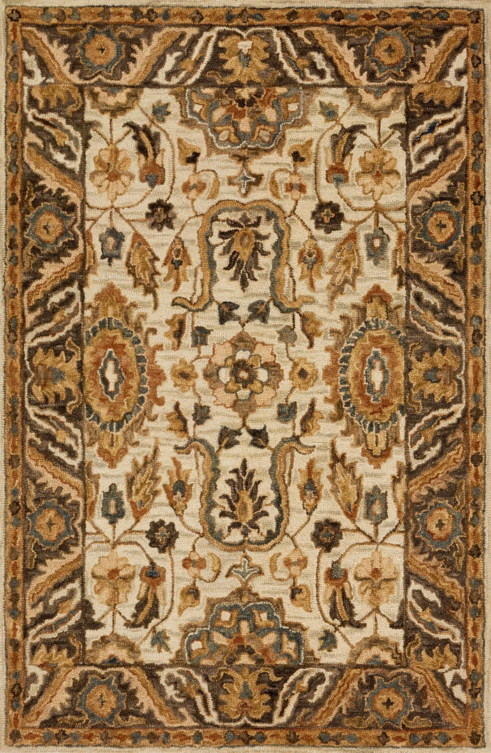 Loloi Victoria Hooked Ivory / Dk Taupe Rug RUGS 3 Loloi Victoria Hooked Ivory / Dk Taupe Rug RUGS
