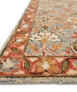 Loloi Victoria Hooked Slate / Terracotta Rug RUGS