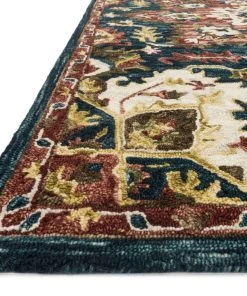 RUGS Loloi Victoria Hooked Teal / Raspberry Rug