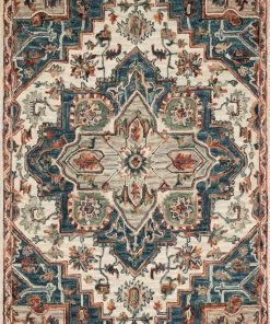 Loloi Victoria Hooked Blue / Red Rug