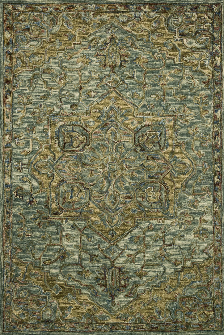 Loloi Victoria Hooked Dark Green / Tobacco Rug 3 Loloi Victoria Hooked Dark Green / Tobacco Rug