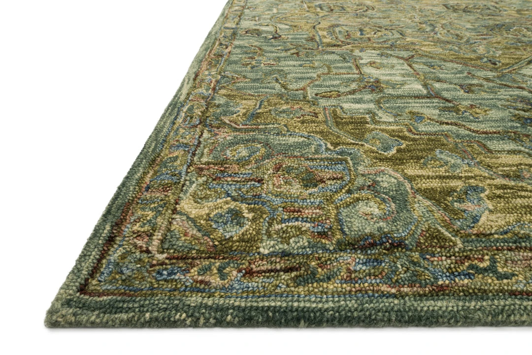Loloi Victoria Hooked Dark Green / Tobacco Rug 4 Loloi Victoria Hooked Dark Green / Tobacco Rug
