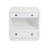 Worlds Away Wh Lacquer 2 Dr Nighstand W Shelf & Brz Hardware Chests & Cabinets