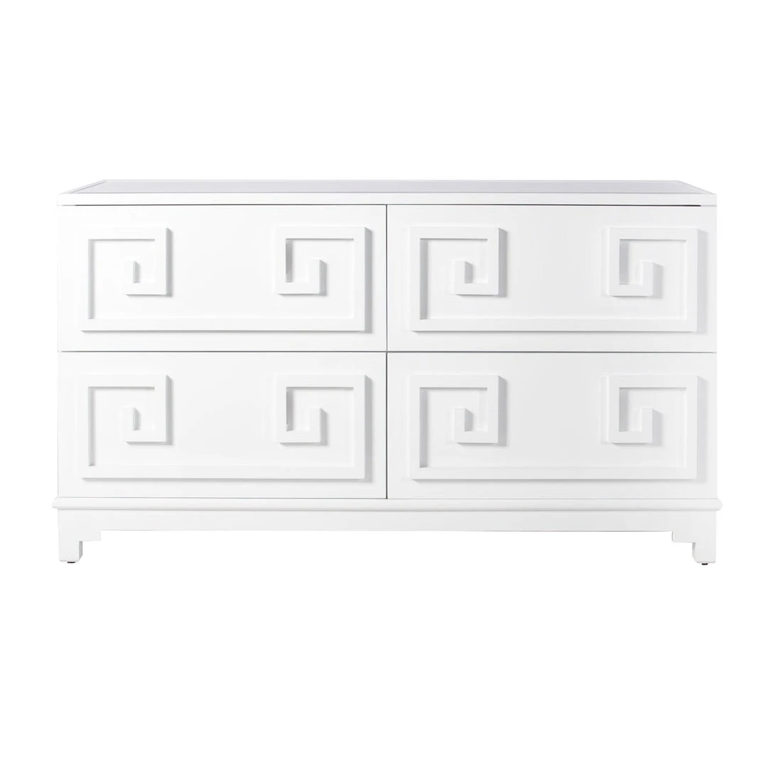 BEDROOM Worlds Away 4 Drwr White Lqr Chest 3 BEDROOM Worlds Away 4 Drwr White Lqr Chest