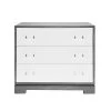 LIVING ROOM Worlds Away 3 Drawer Chest In Matte Wh Lacquer & Grey Cerused Oak