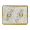Chests & Cabinets Worlds Away Ant Mirror 2 Door Cabinet With Gold Leaf Detailing