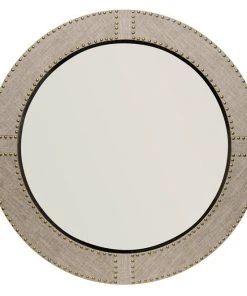 DECOR Jamie Young Cait Linen Round Mirror