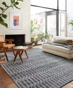 Justina Blakeney X Loloi Yeshaia Power Loomed Grey / Charcoal Rug