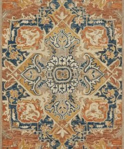 RUGS Loloi Zharah Hooked Rust / Blue Rug