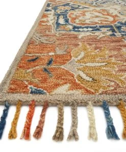 RUGS Loloi Zharah Hooked Rust / Blue Rug