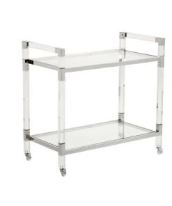Carts & Bar Cabinets Chelsea House Acrylic Bar Cart- Nickel
