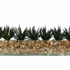 T&C Floral Company Agave In Rectangular/Glass/Crushed Citrine Dark