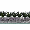 T&C Floral Company Agave In Rectangular/Glass/Crushed Amathyst Dark DECOR