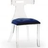 Wildwood Elsa Blue Velvet Acrylic Chair
