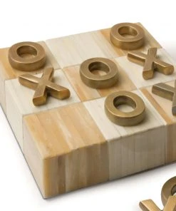 GIFTS Regina Andrew Tic Tac Toe Flat Board With Brass Pieces