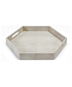 Regina Andrew Shagreen Hex Tray (Ivory Grey) DECOR