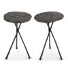 Regina Andrew Lotus Table Small (Set Of 2) Dark Nickel LIVING ROOM