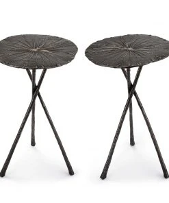 Regina Andrew Lotus Table Small (Set Of 2) Dark Nickel LIVING ROOM