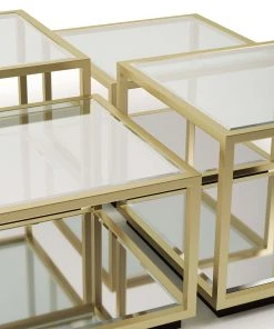 LIVING ROOM Regina Andrew Noel Coffee Table (Natural Brass) - 4 Pieces