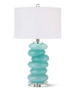 Regina Andrew Stacked Pebble Glass Table Lamp (Aqua)
