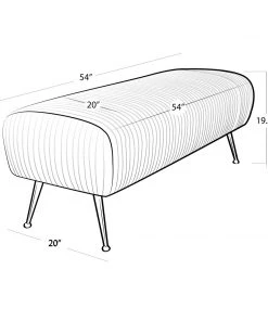 Regina Andrew Beretta Leather Bench (Modern Black)