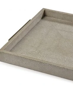 Regina Andrew Square Shagreen Boutique Tray (Ivory Grey Python)