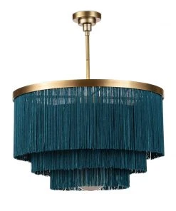 All Lighting Regina Andrew Cabaret Fringe Chandelier (Peacock)