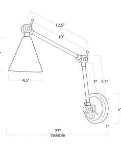 All Lighting Regina Andrew Sal Task Sconce (Natural Brass) 13 All Lighting Regina Andrew Sal Task Sconce (Natural Brass)