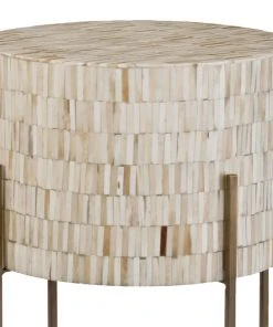 Side & End Tables Regina Andrew Bone Drum Table (Antique Brass) 8 Side & End Tables Regina Andrew Bone Drum Table (Antique Brass)