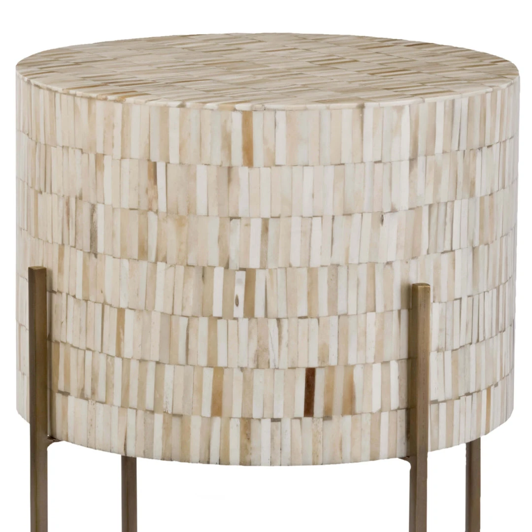 Side & End Tables Regina Andrew Bone Drum Table (Antique Brass) 5 Side & End Tables Regina Andrew Bone Drum Table (Antique Brass)