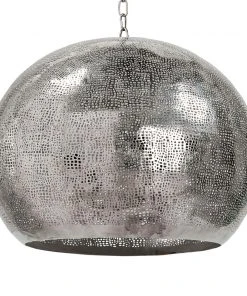 All Lighting Regina Andrew Pierced Metal Sphere Pendant (Polished Nickel)