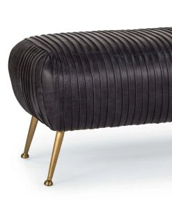 Regina Andrew Beretta Leather Bench (Modern Black)