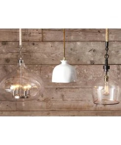 Regina Andrew Bianca Ceramic Pendant (Gloss White And Gold)