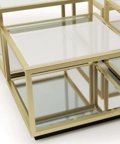 LIVING ROOM Regina Andrew Noel Coffee Table (Natural Brass) - 4 Pieces