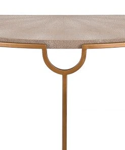 Regina Andrew Vogue Shagreen Demilune Console (Ivory Grey And Brass) LIVING ROOM