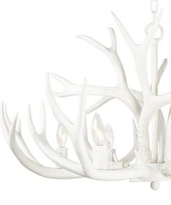 Regina Andrew Antler Chandelier (White) All Lighting