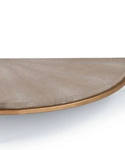 Regina Andrew Vogue Shagreen Demilune Console (Ivory Grey And Brass) LIVING ROOM