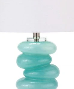 Regina Andrew Stacked Pebble Glass Table Lamp (Aqua)