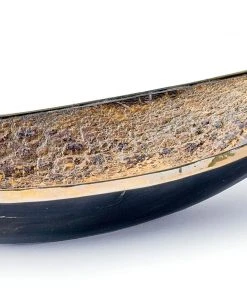 Regina Andrew Elongated Horn Dish With Brass Trim DECOR 7 Regina Andrew Elongated Horn Dish With Brass Trim DECOR