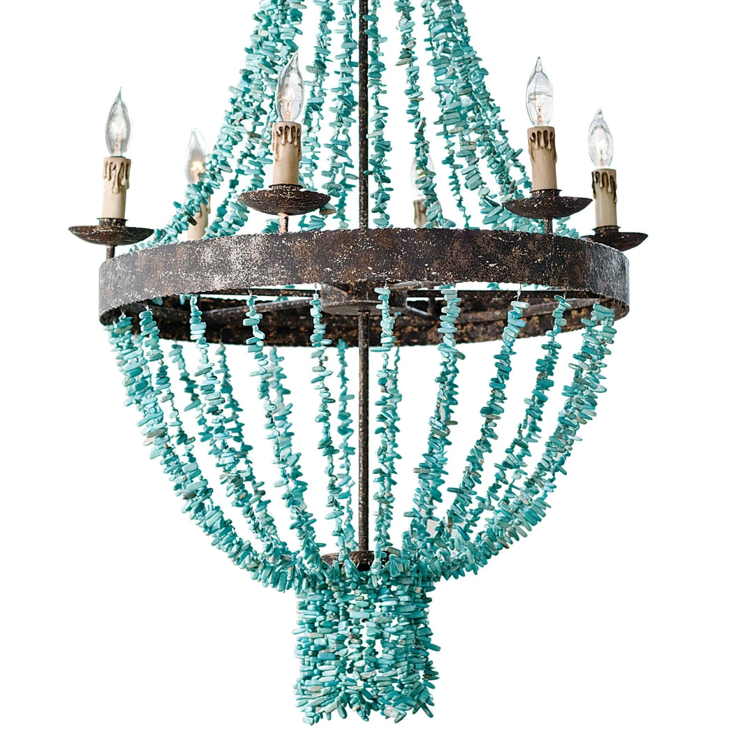 All Lighting Regina Andrew Beaded Turquoise Chandelier 6 All Lighting Regina Andrew Beaded Turquoise Chandelier
