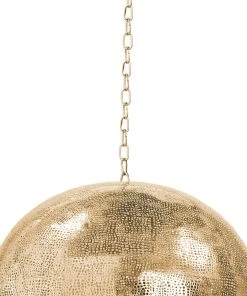 Regina Andrew Pierced Metal Sphere Pendant (Natural Brass) All Lighting